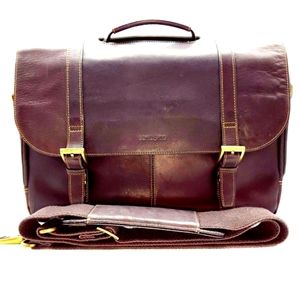 Half Off on Samsonite Columbian Leather 16" Laptop Briefcase Chocolate Brown